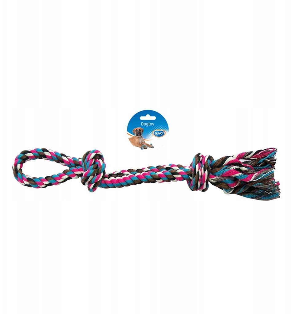 Zabawka dla psa -sznur pleciony 50cm uchwyt supeł