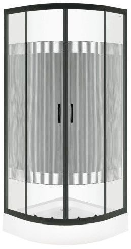 Novoterm Kabina prysznicowa z brodzikiem 90x90 Xenia Duo Black Kerra