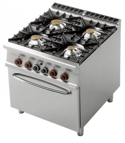 RM Gastro Kuchnia gazowa z piekarnikiem elektrycznym GN 2/1 CF4 - 98 GE