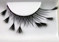 Eulenspiegel 000472  rzęsy, czarna z piórami 4028362000472