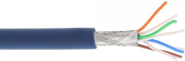 InLine Kabel instalacyjny S/FTP PiMF Cat.6A halogen free 500MHz niebieski 100m 76899B