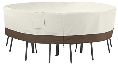 AmazonBasics duże przykrycie na okrągły stół ogrodowy i krzesła 55-511-046201-11