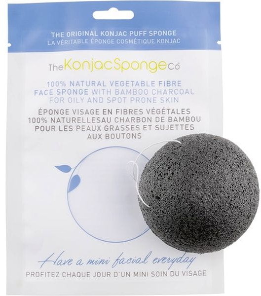 Konjac Sponge Sponge Gąbka z bambusowym węglem drzewnym do cery tłustej i problematycznej 1szt