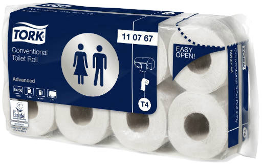 TORK Papier toaletowy w rolkach Advanced biały