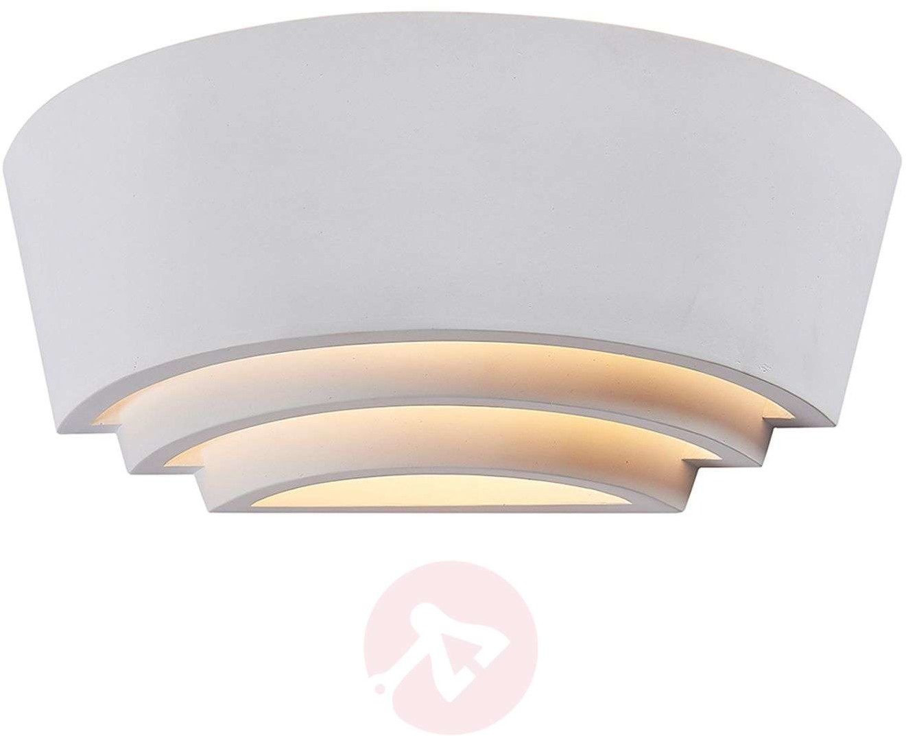 LINDBY Gipsowa lampa ścienna Lucien, trzystopniowa, biała