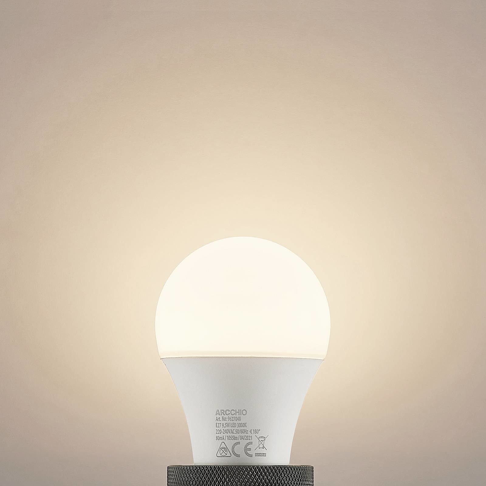 ARCCHIO Żarówka LED E27 A60 9,5W 3 000 K opalowa