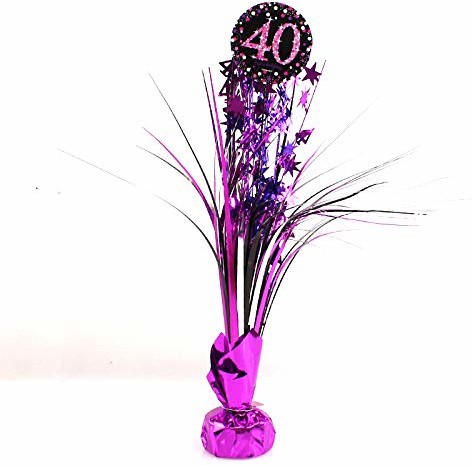 AMSCAN Sparkling Celebration stołowe nasadka-dekoracja do 40. urodziny , w rozmiarze uniwersalnym
