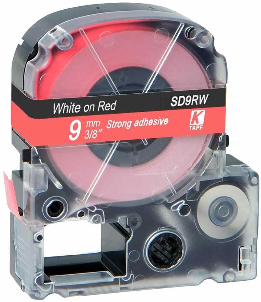 Epson LK-SD9RW, 9mm x 9m, biały druk / czerwony podkład, taśma zamiennik