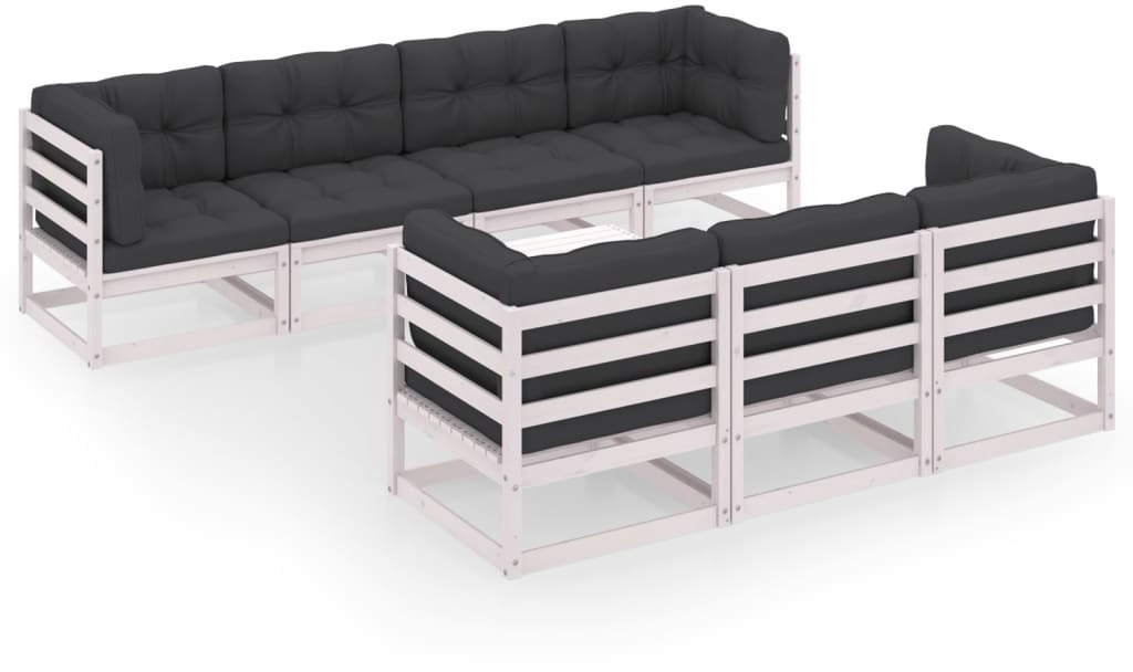 vidaXL 8-cz. zestawy wypoczynkowy do ogrodu, z poduszkami, lita sosna 3076700