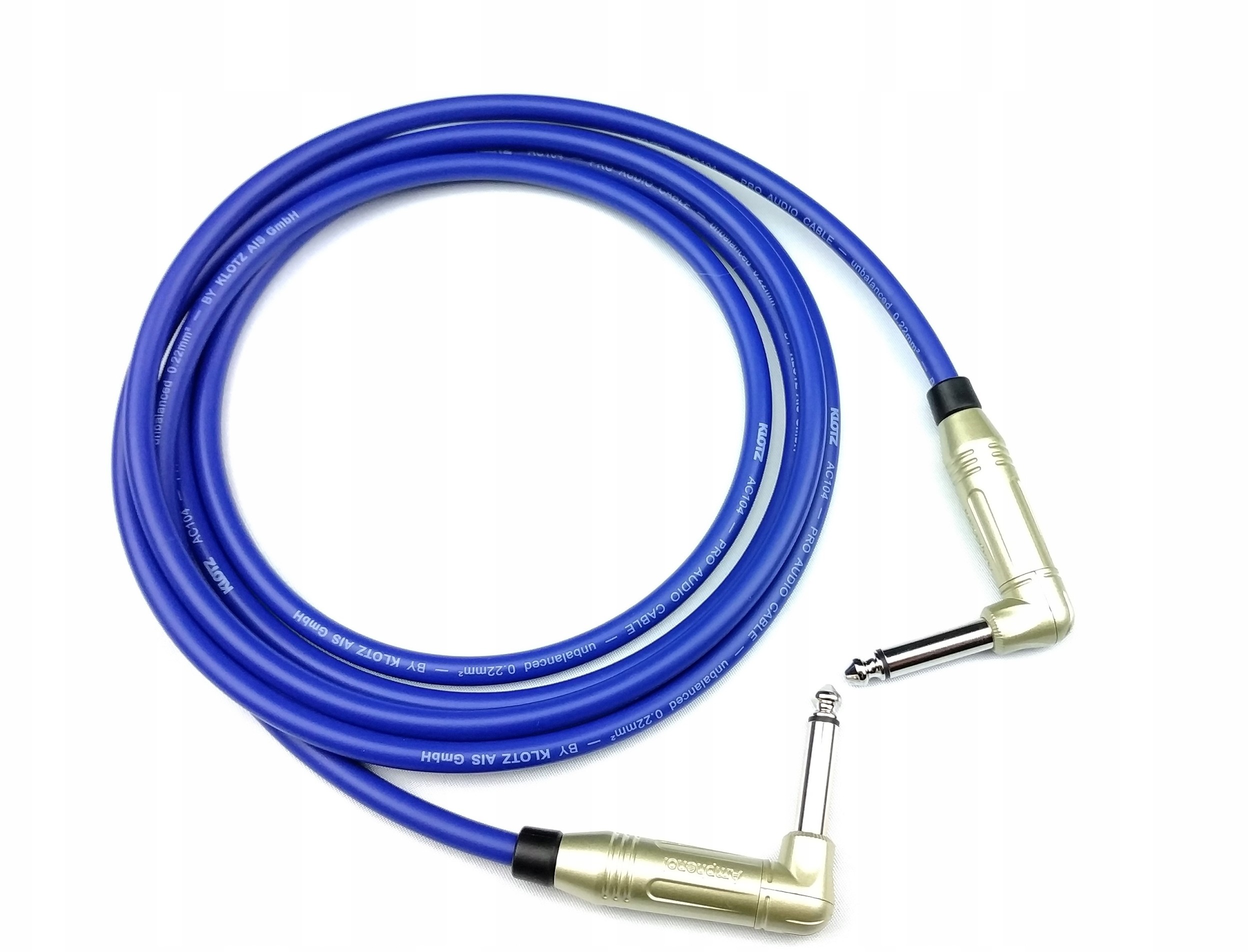 Klotz Kabel Gitarowy 2 x Jack kątowy niebieski 1 m