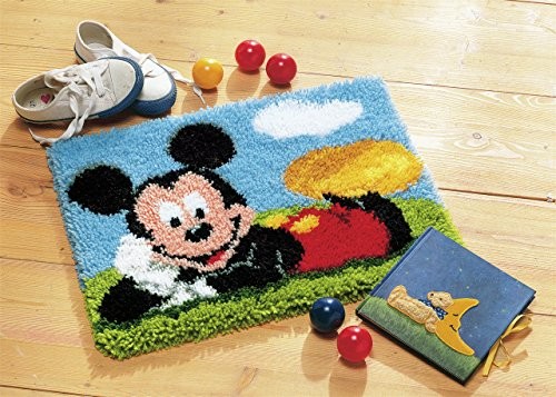 Vervaco vervaco PN-0014720 powiązał ppich Mickey Mouse knuepfpa opakowania do selbstknuepfen dywanu, kanwę z wydrukiem, biały, 45 X 35 X 0, 30 cm PN-0014720