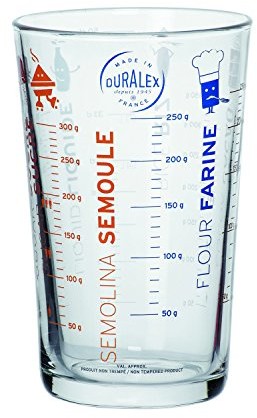 Duralex Cięgno DURALEX 5004 AM12 stołu do szycia w druku ISO kubek z miarką szkło przezroczyste 9 cm 5004AM12