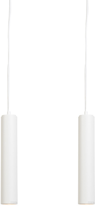 QAZQA Zestaw 2 designerskich lamp wiszących w kolorze białym - Tuba mała