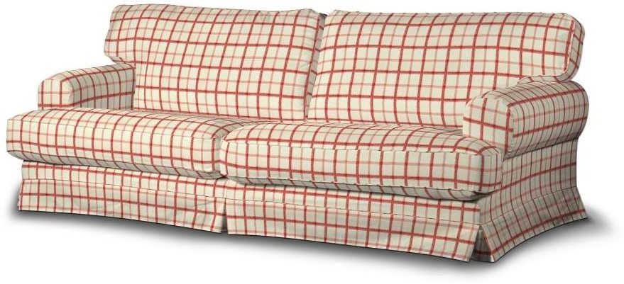Dekoria pl pl Pokrowiec na sofę Ekeskog rozkładaną ecru tło czerwona kratka sofa ekeskog rozkładana Avinon 1015-131-15