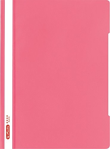 Herlitz 50016211 skoroszytów Quality, z przezroczystym przednia okładka, A4, PP, 10 sztuki Indonesia Pink 50016211