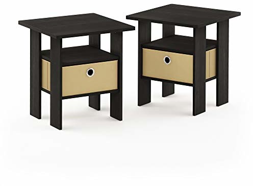 Furinno FURINNO Andrey Bin Drawer Nightstand End Table