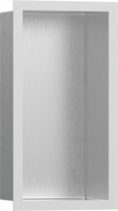 Hansgrohe 56094700 XtraStoris Individual Wnęka ścienna stal szlachetna szczotkowana z ozdobną ramą 30 x 15 x 10 cm biały matowy