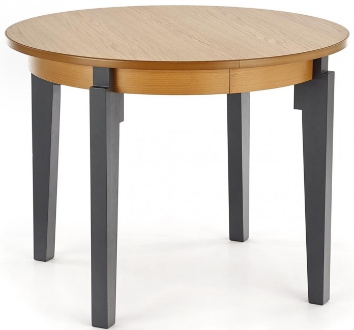 Halmar Stół rozkładany drewniany 100-200 SORBUS MDF okleina naturalna/ drewno lite dębowe , kolor dąb miodowy, nogi grafitowe