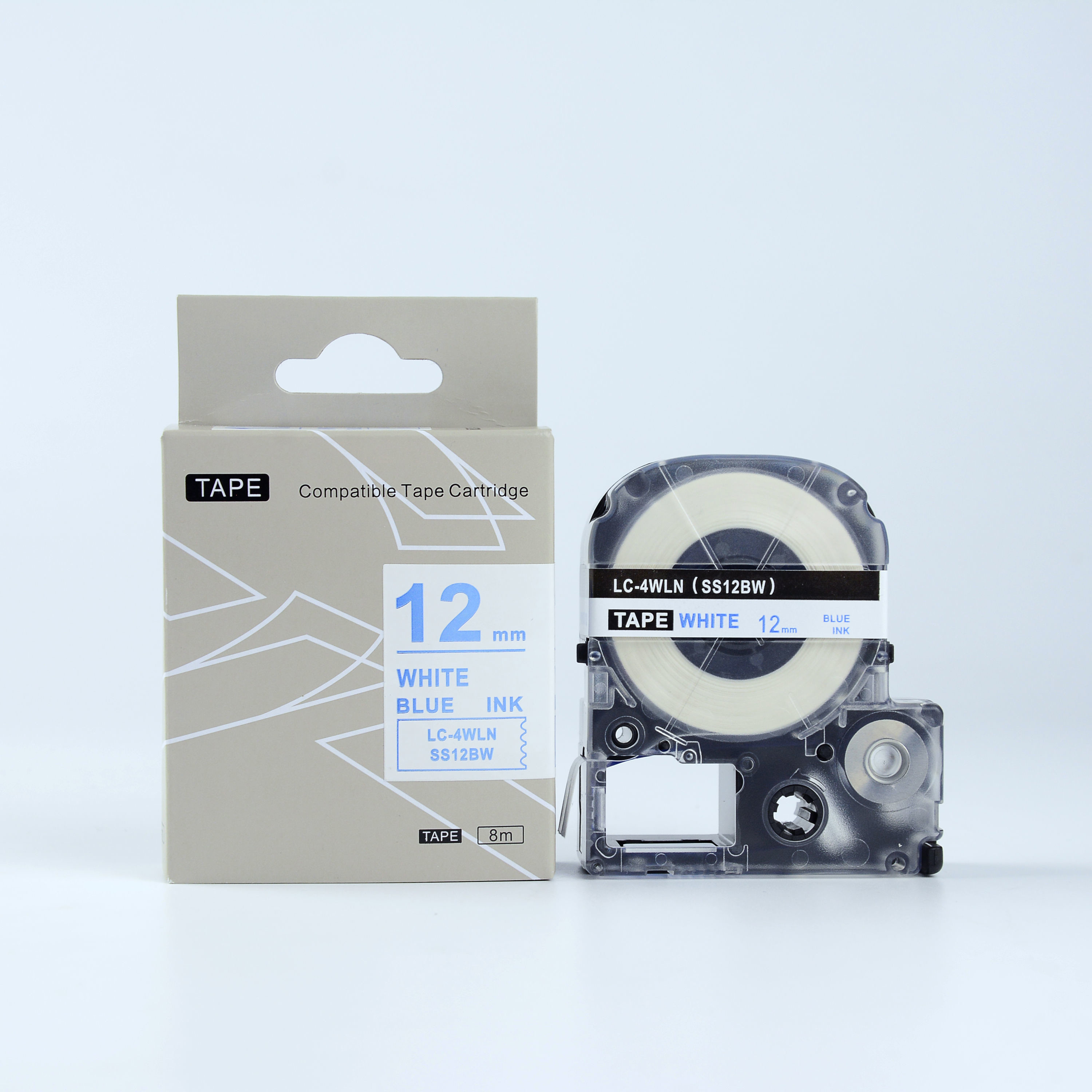 Epson LK-SS12BW, 12mm x 9m, niebieski druk / biały podkład, taśma zamiennik