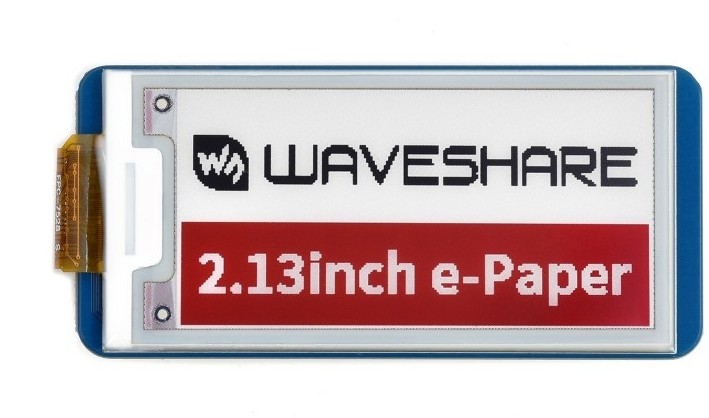 Raspberry Pi Waveshare Wyświetlacz E-Paper E-Ink 2,13'' 212x104px - SPI - 3 kolory - do Pico - Waveshare 19588 WSR-19545