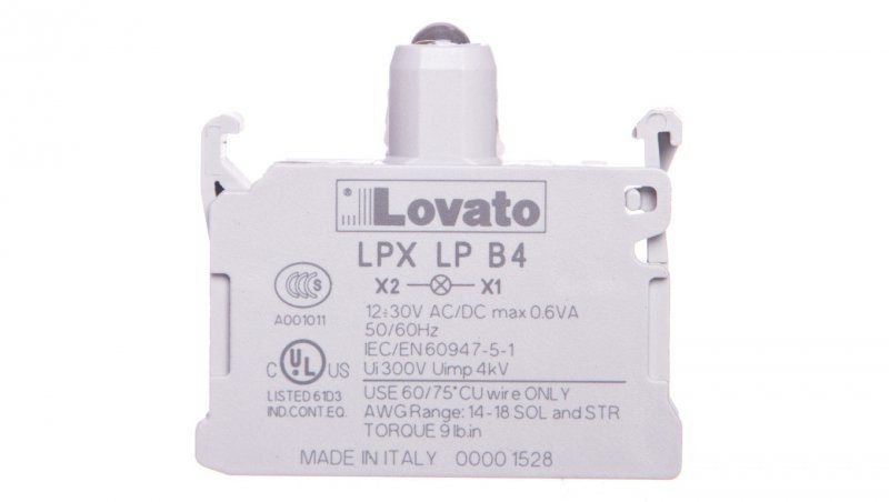 Lovato Oprawka z LED czerwona 12-30V AC/DC LPXLPB4 LPXLPB4