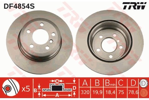 TRW Tarcza hamulcowa DF4854S