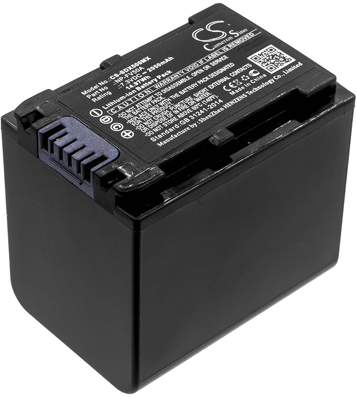 Cameron Sino Sony FDR-AX33 NP-FV50A 2050mAh 14.97Wh Li-Ion 7.3V CS-SDX500MX