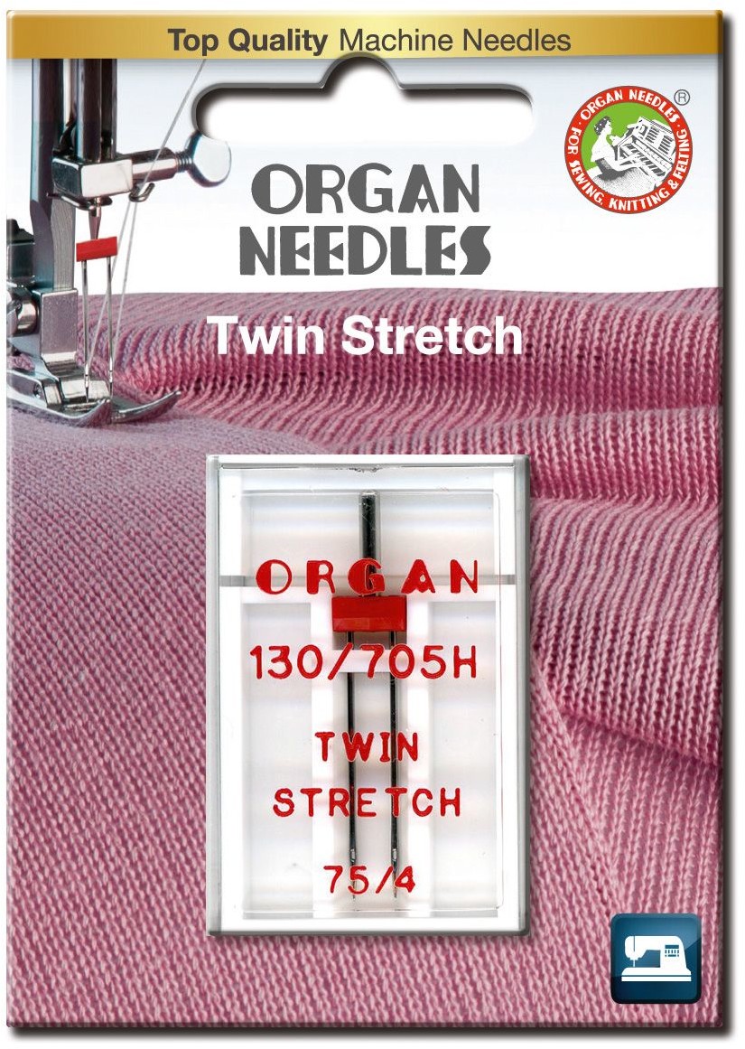 Organ Igła podwójna półpłaska 130/705H TWIN do stretchu 75/4mm blistr