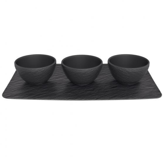Villeroy & Boch amp;Boch amp;Boch - Zestaw miseczek do dipów 4el. Manufacture Rock 1042399023