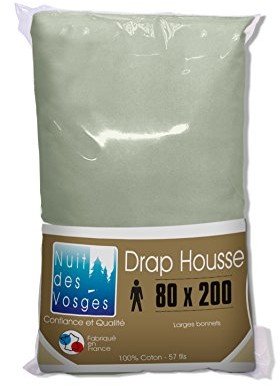 Nuit des Vosges Nuit wogezy 2181029 cotoval prześcieradło z gumką Uni bawełna myszy Szary 80x200 cm 2181029