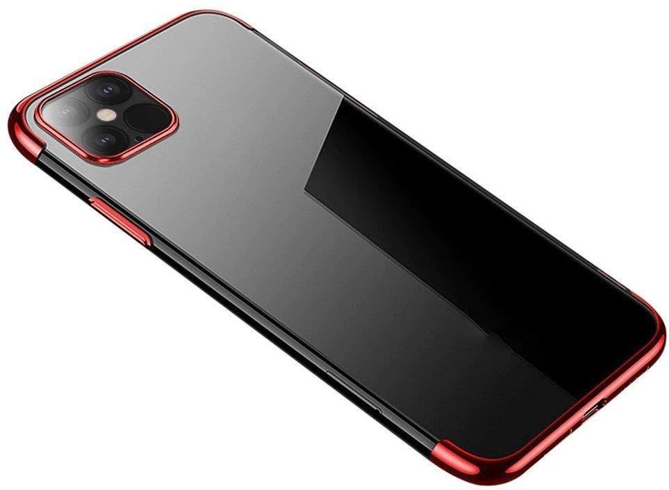 Hurtel Clear Color case żelowy pokrowiec etui z metaliczną ramką Samsung Galaxy S21+ 5G (S21 Plus 5G) czerwony