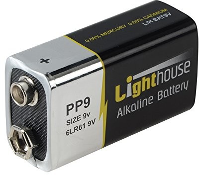 Lighthouse Alkaline Batteries 9 V LR61 1100 mAh Pack of 1 BAT9V