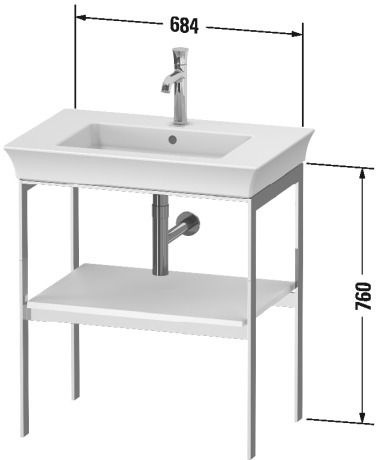 Duravit White Tulip Konsola stojąca do umywalki 68,4x45x76 cm biała wysoki połysk WT454008585