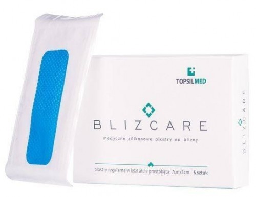 BlizCare BLIZCARE Regular silikonowy plaster w kształcie prostokąta 7x3cm 1szt 18-0086