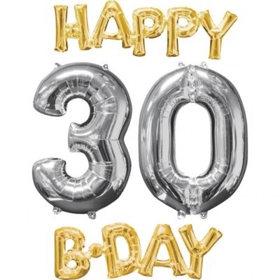 AMSCAN Balon foliowy Happy Birthday 30 4 sztuki 3606401