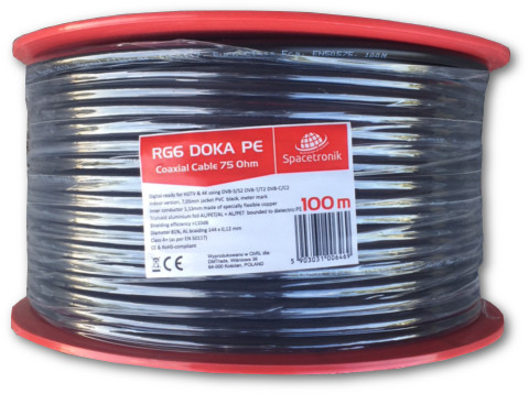Spacetronik Kabel RG6 DOKA 4K Trishield 100 żelowany