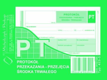 MICHALCZYK amp Prokop Protokół przekazania przejęcia środka trwałego 423-5 PRMI0776