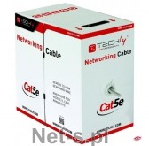 TechlyPro Kabel instalacyjny skrętka UTP Cat5e 4x2 linka CCA 305m szary (025626)