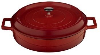 Lava Garnek żeliwny niski okrągły 28 cm, czerwony