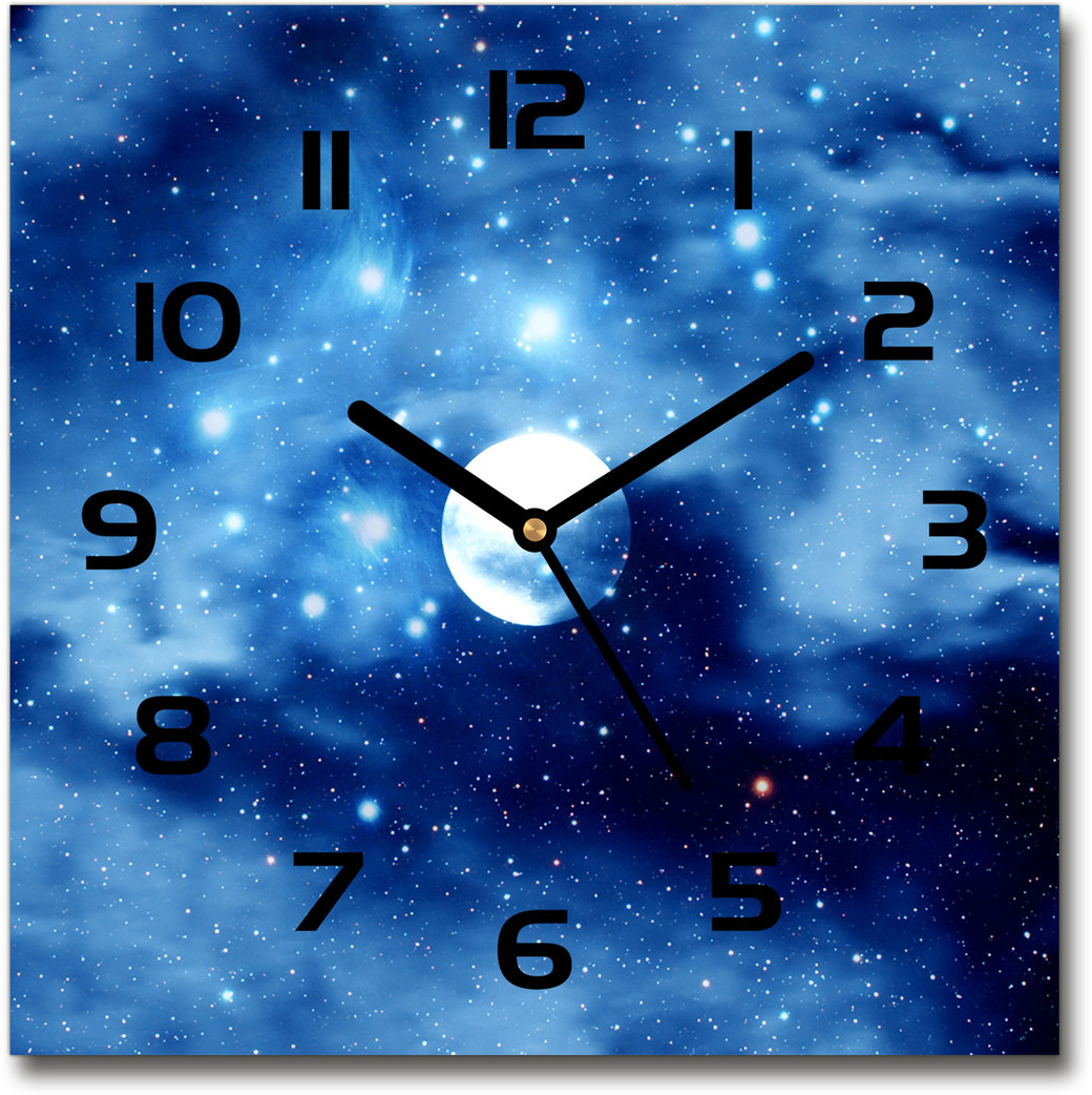 Zegar szklany kwadratowy Księżyc w pełni