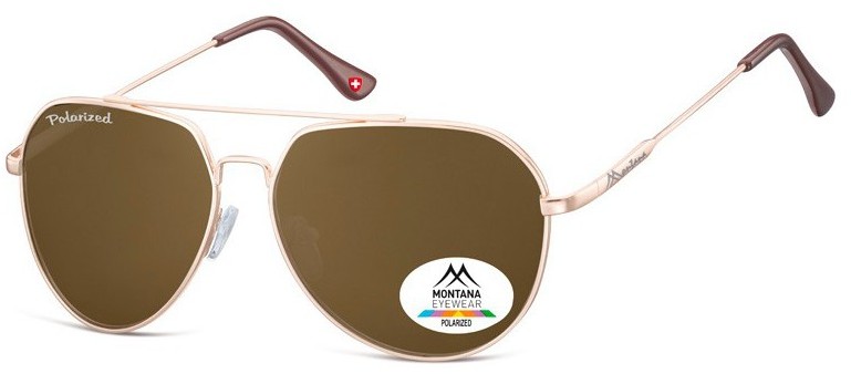 Montana Brazowe Pilotki okulary aviatory MP90D polaryzacyjne MP90D