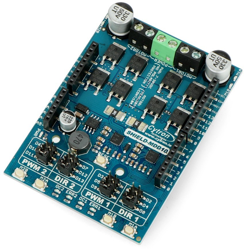 Cytron Cytron Shield-MDD10 - dwukanałowy sterownik silników DC 7V-30V/10A - Shield dla Arduino CTN-14815