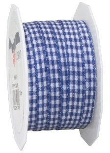 Pattberg Prezent 10 MM 20 m Vichy  kratkowana tasiemka, niebieski 6191020-614