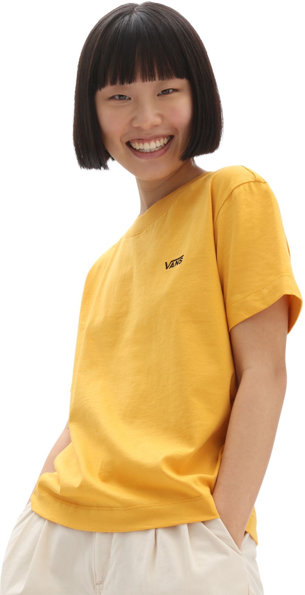 Vans t-shirt damski JUNIOR V BOXY TEE Golden Glow