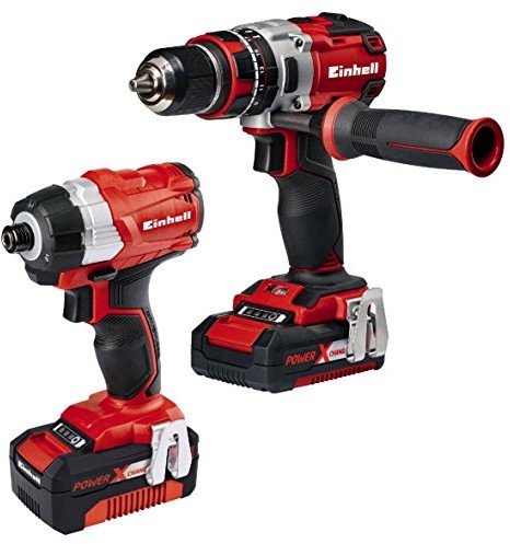 Einhell Wkrętarka akumulatorowa + sprężonego powietrza-wkrętarka z udarem zestaw narzędzi akumulator A Brushless (4257216)