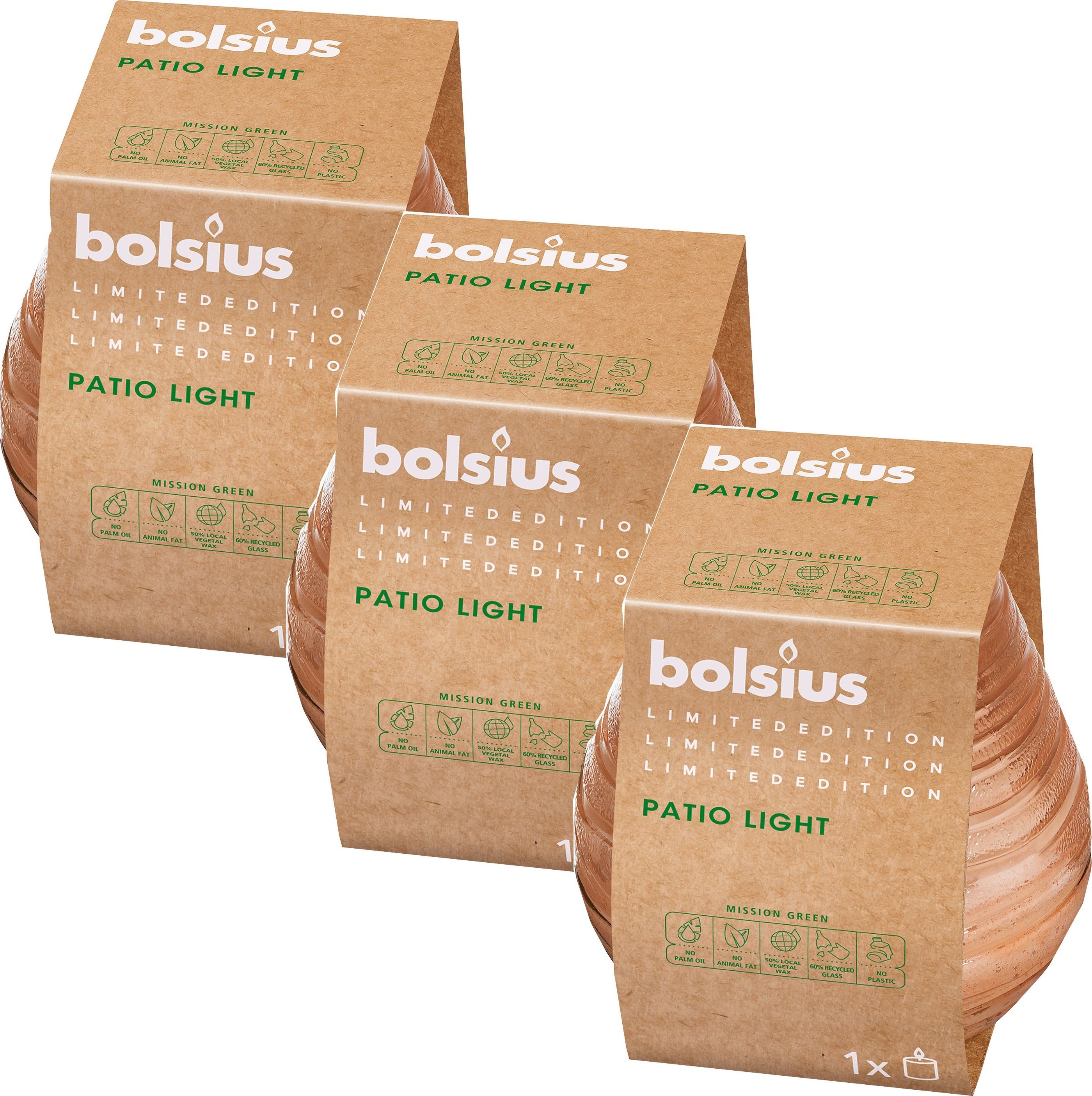 Bolsius Świeca ogrodowa w szkle Divine Earth Patiolight 40H 3szt ZIEMIA BOLSIUS2658