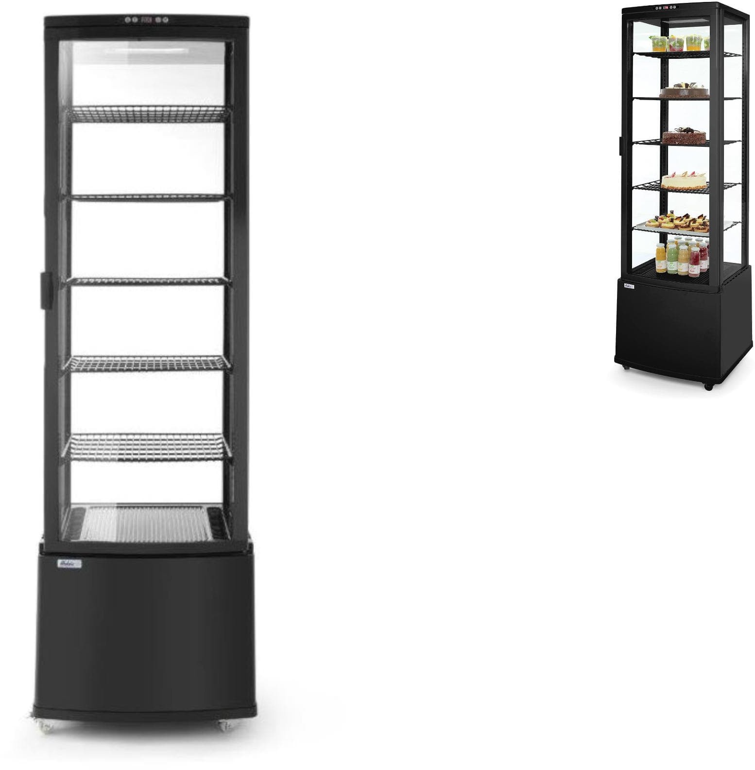 Witryna chłodnicza cukiernicza na kółkach 5 półek 280L LED czarna