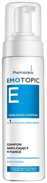 Dr Irena Eris Pharmaceris E EMOTOPIC szampon nawilżający w piance 200ml + szampon kojący 125ml GRATIS