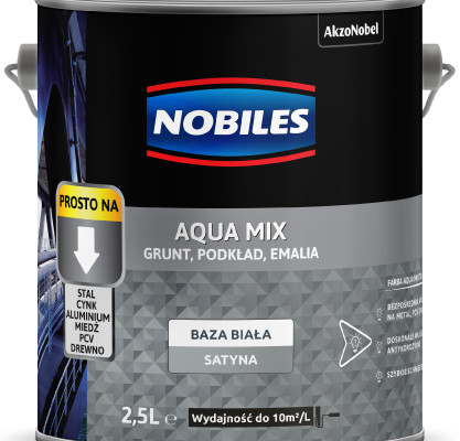 Nobiles Wodna gruntoemalia 3w1 Nobiles Aqua Mix Baza Biała 2,5 l