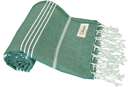 Bersuse bersuse 100% bawełna  ateşi turecki ręcznik  badestrand Fouta Peshtemal Hamamtuch raz  klasyczny gestreiftes Pest raz  95 x 175 cm, parent, leśna zieleń, 95 x 175 cm ANATOLIA_PEST_FORESTGREEN